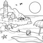 Paisaje costero de verano para pintar