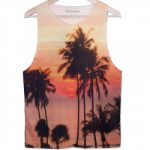 Remeras de verano playa con palmera de tirantes