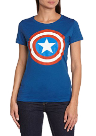 Camiseta de capitán américa de verano para mujer